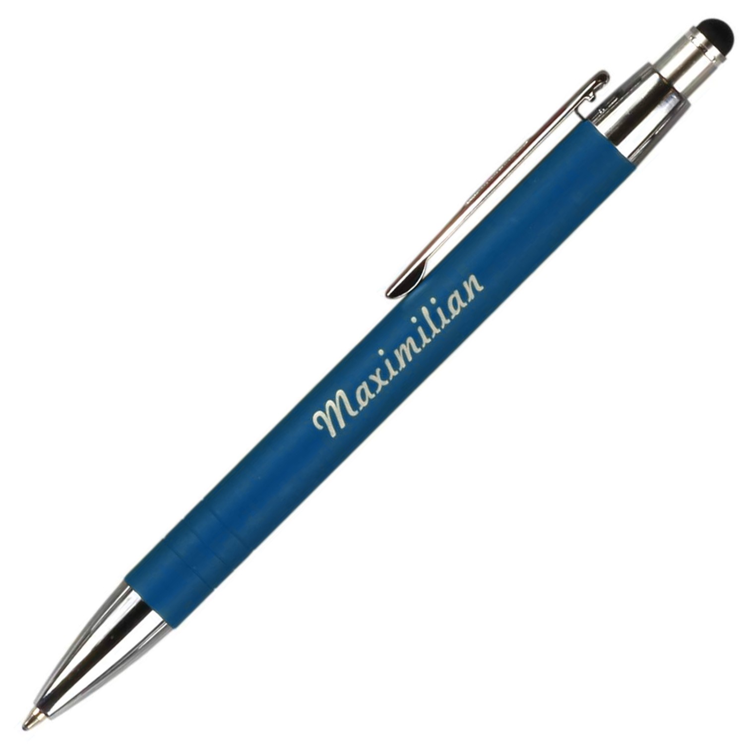 1. Foto Kugelschreiber Touchpen TAMINO blau Set mit Gravur