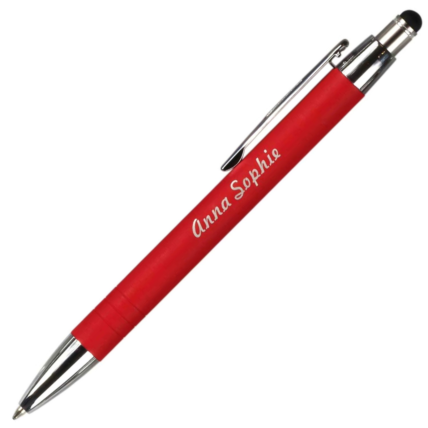 1. Foto Kugelschreiber Touchpen TAMINO rot Set mit Gravur