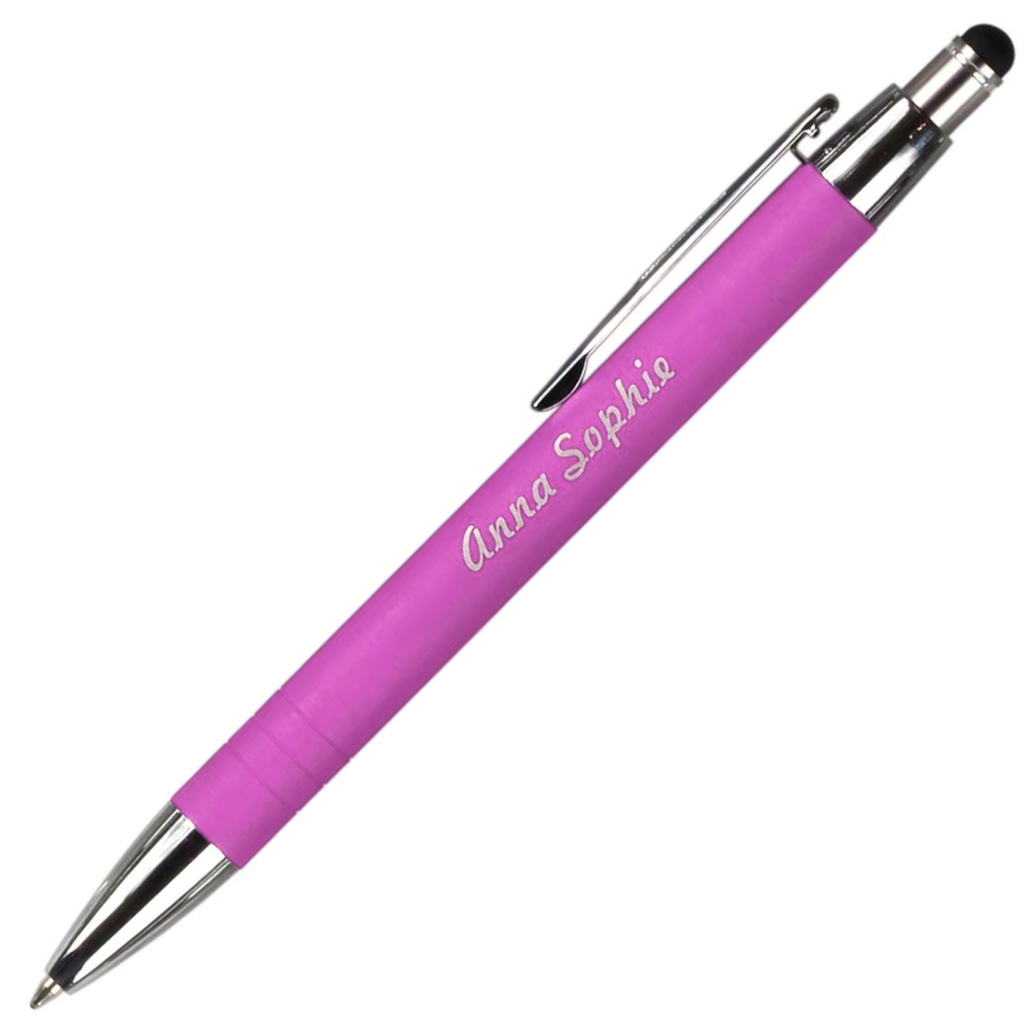 1. Foto Kugelschreiber Touchpen TAMINO pink Set mit Gravur