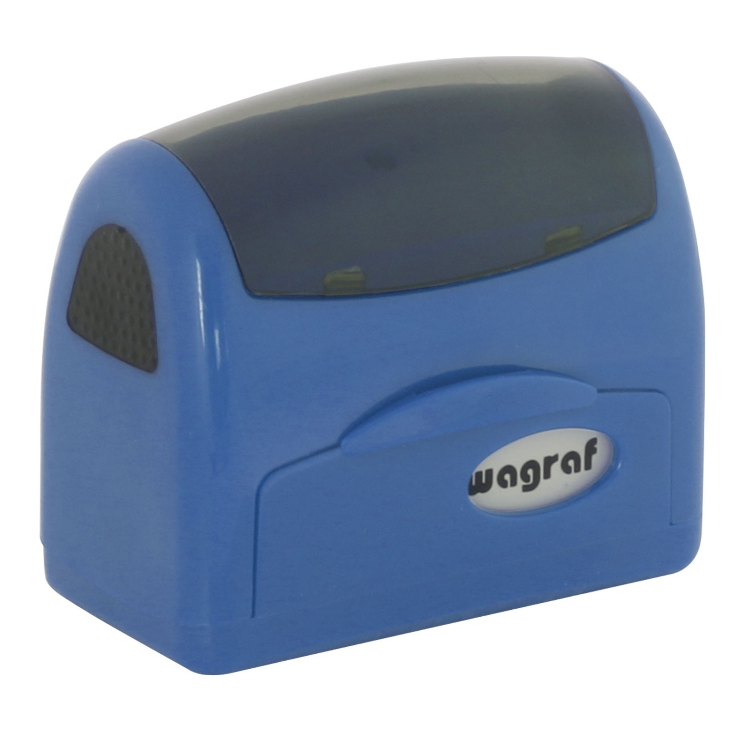 0. Foto Stempel Wagraf A4 selbstfärbend Automatikstempel 60 x 23 mm bis 5 Zeilen (Gehäusefarbe: blau)