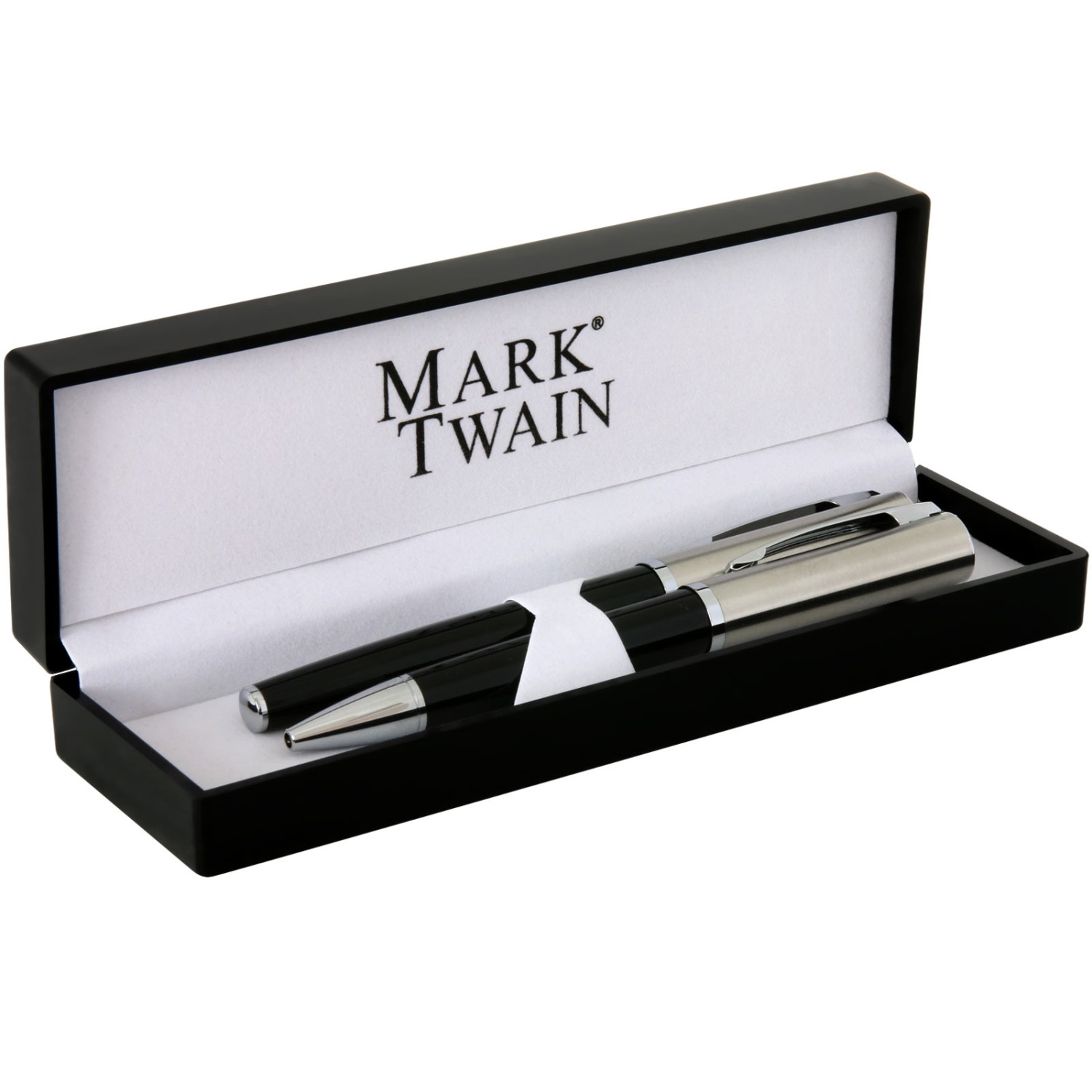 0. Foto Schreibset Chrissy MAXX Mark Twain Metall mit Gravur Namen Kugelschreiber und Rollerball