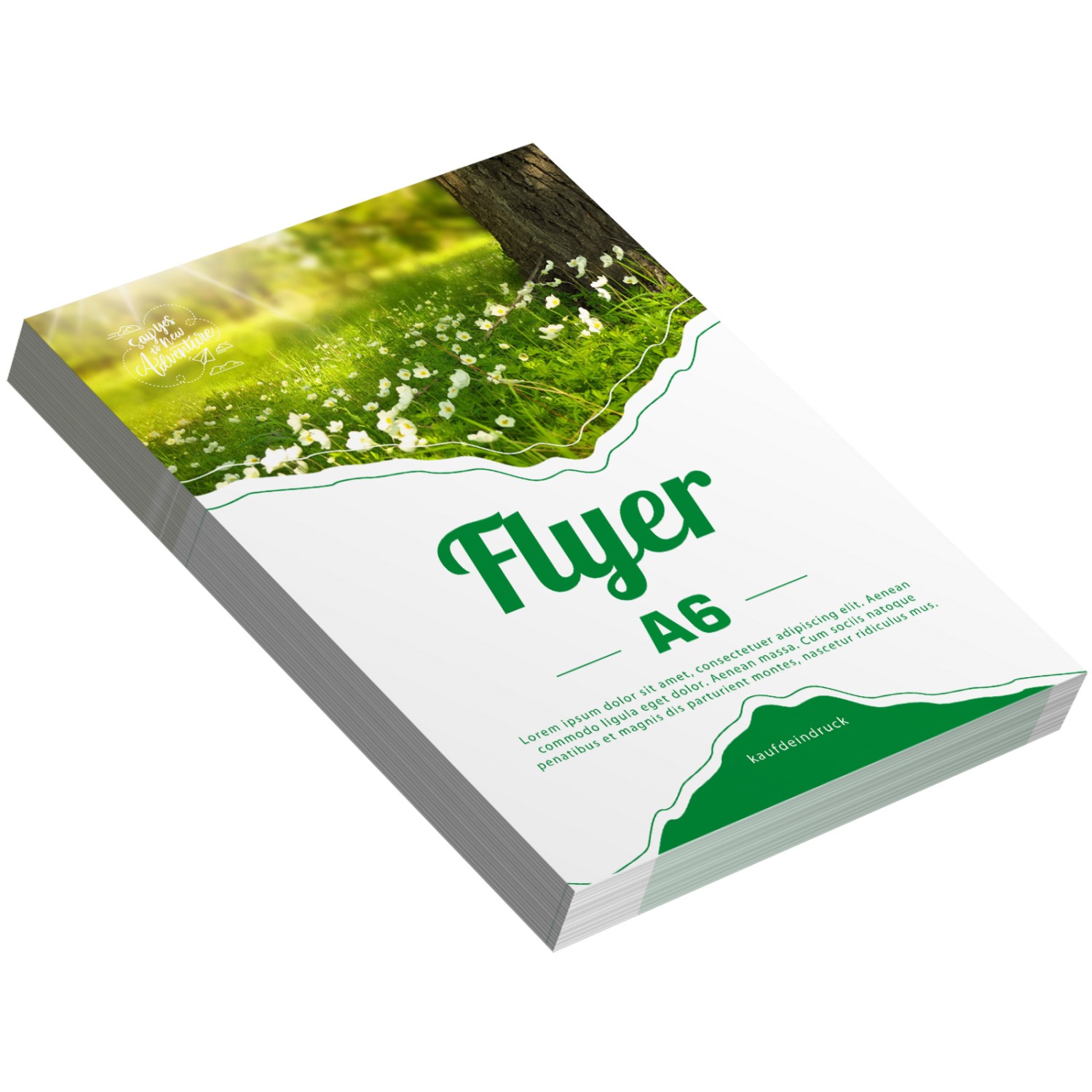 Flyer A6 beidseitig bedruckt 4/4-farbig (Papiergrammatur: 250g Oberfläche: matt) 170g