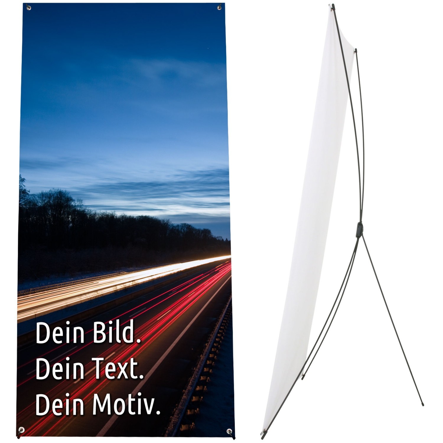 0. Foto X-Banner Banner 2 x 0,95m Werbebanner zum Aufstellen mit Druck Foto