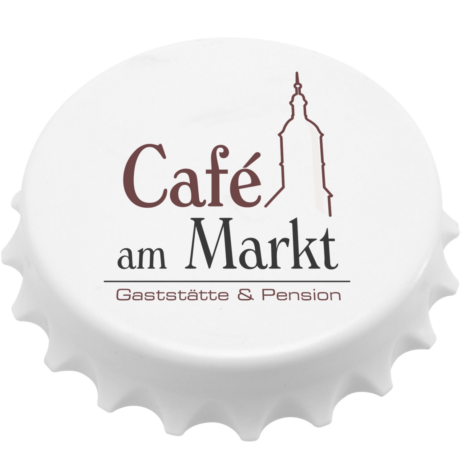 0. Foto Flaschenöffner Kronkorken groß magentisch mit Logo Druck Fotodruck