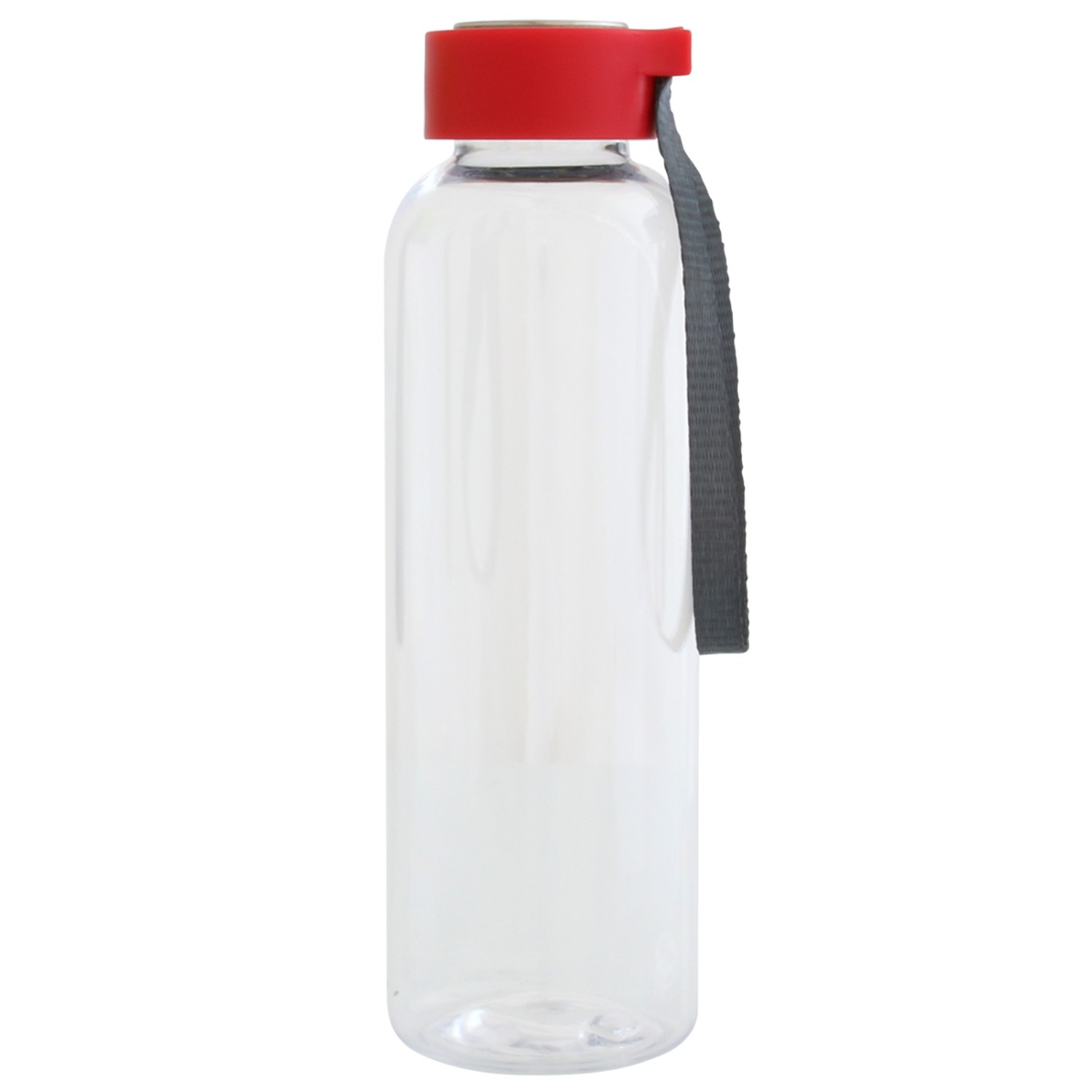 0. Foto Trinkflasche CLEAR 500 ml mit Gravur Logo Werbung (Farbe des Deckels: rot)