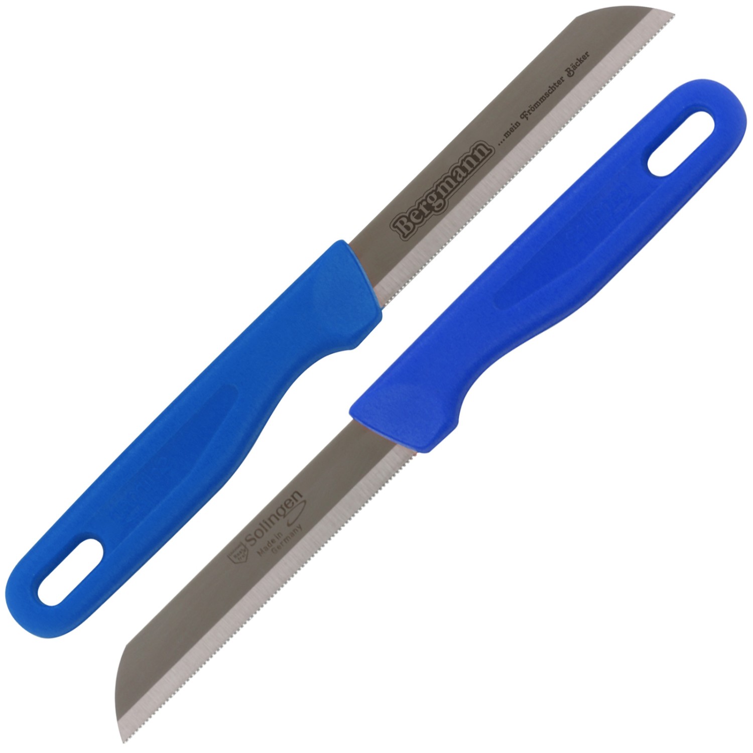 0. Foto Frühstücksmesser Brötchenmesser Vespermesser Messer aus Solingen mit Gravur (Farbe: blau)