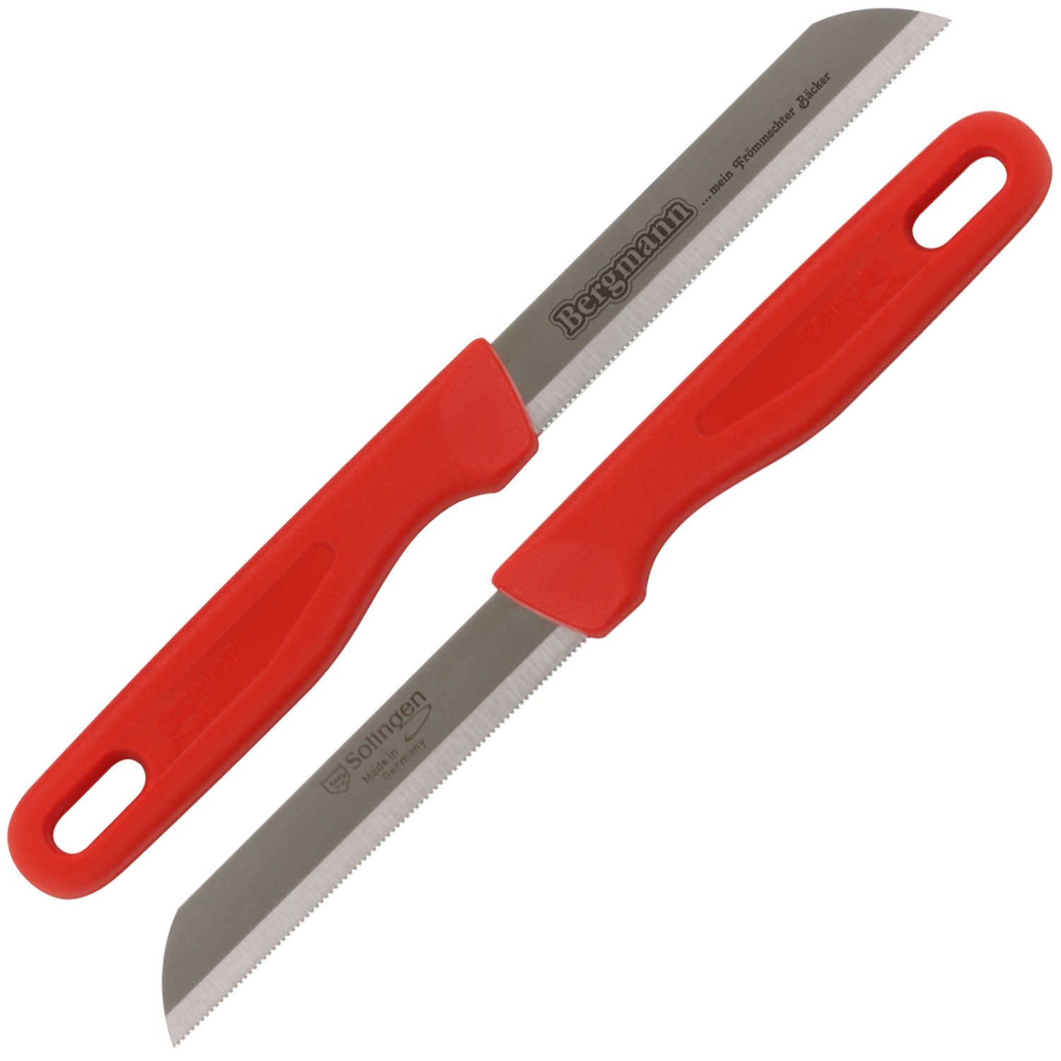 0. Foto Frühstücksmesser Brötchenmesser Vespermesser Messer aus Solingen mit Gravur (Farbe: rot)