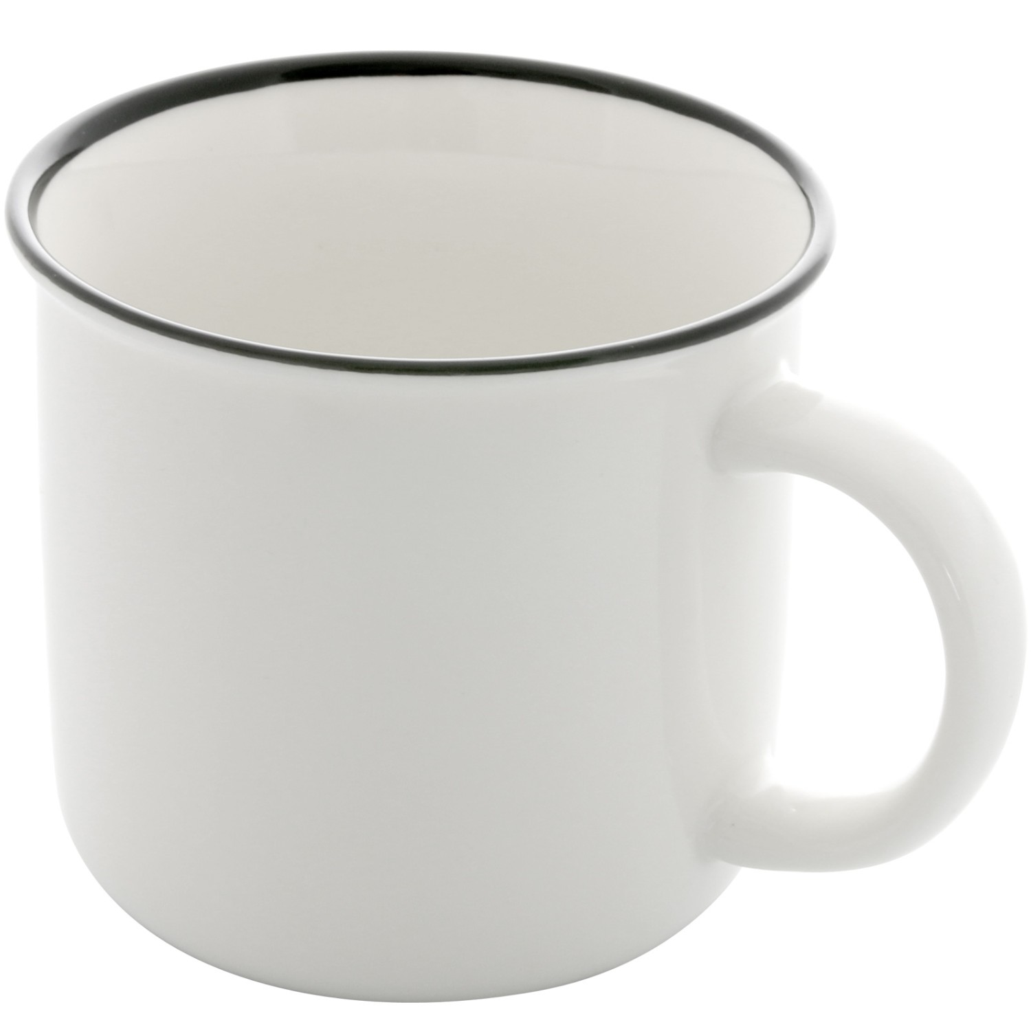 1. Foto Keramik Tasse UWE Retro Design mit 1-farbigem Druck