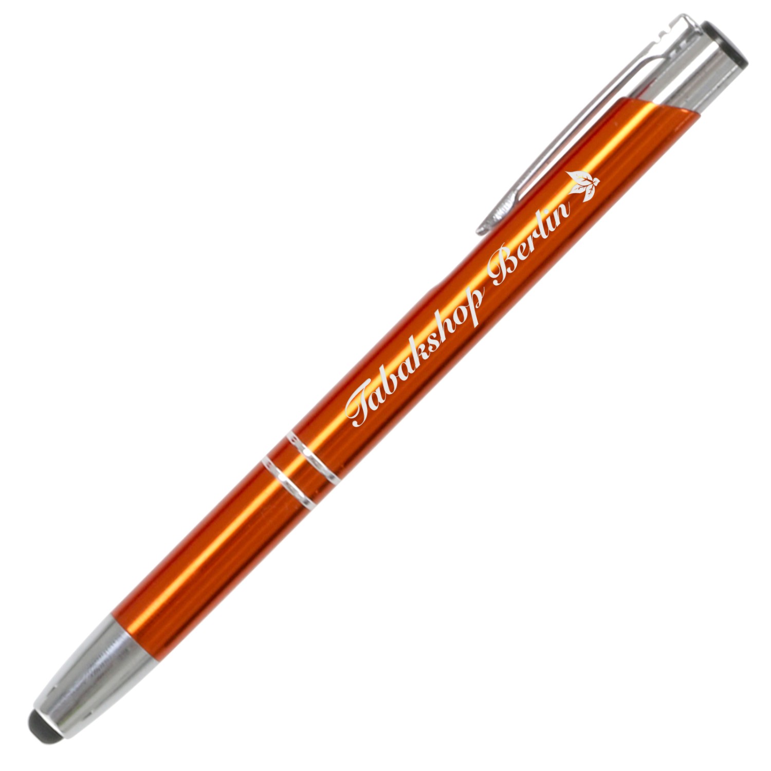 0. Foto Metall Kugelschreiber Queen Touchpen Werbekugelschreiber mit Gravur (Farbe: orange)