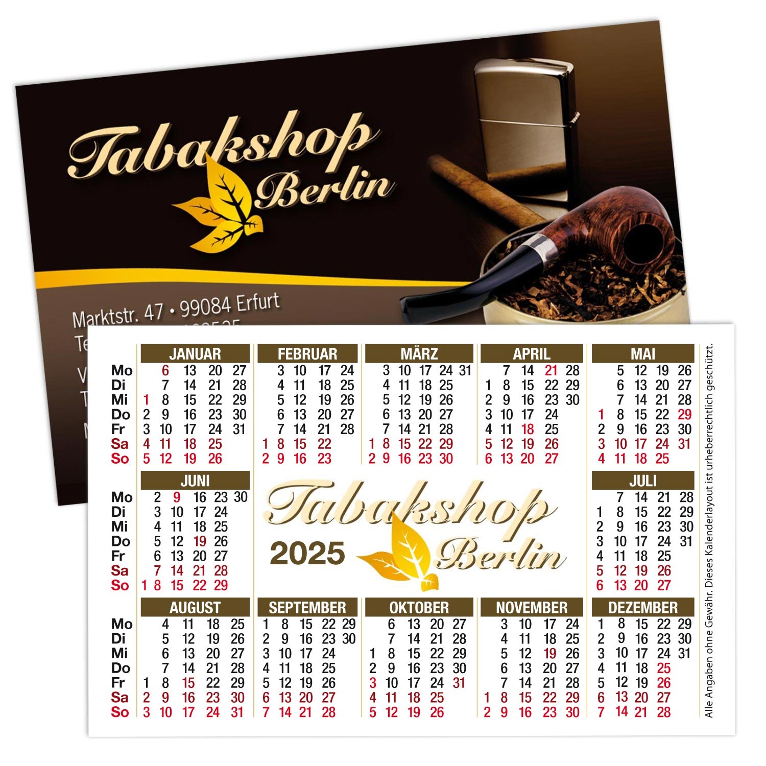 0. Foto Taschenkalender 300g 4-farbig mit Druck Kalender 85x54 mm